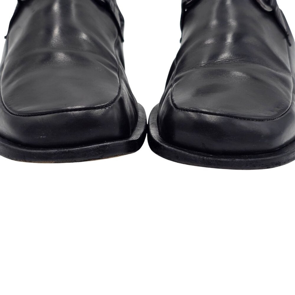 Vintage Mauri Millennium Men Size 13 Black Leather Dress Shoes Italy Bit Loafers - Picture 9 of 11